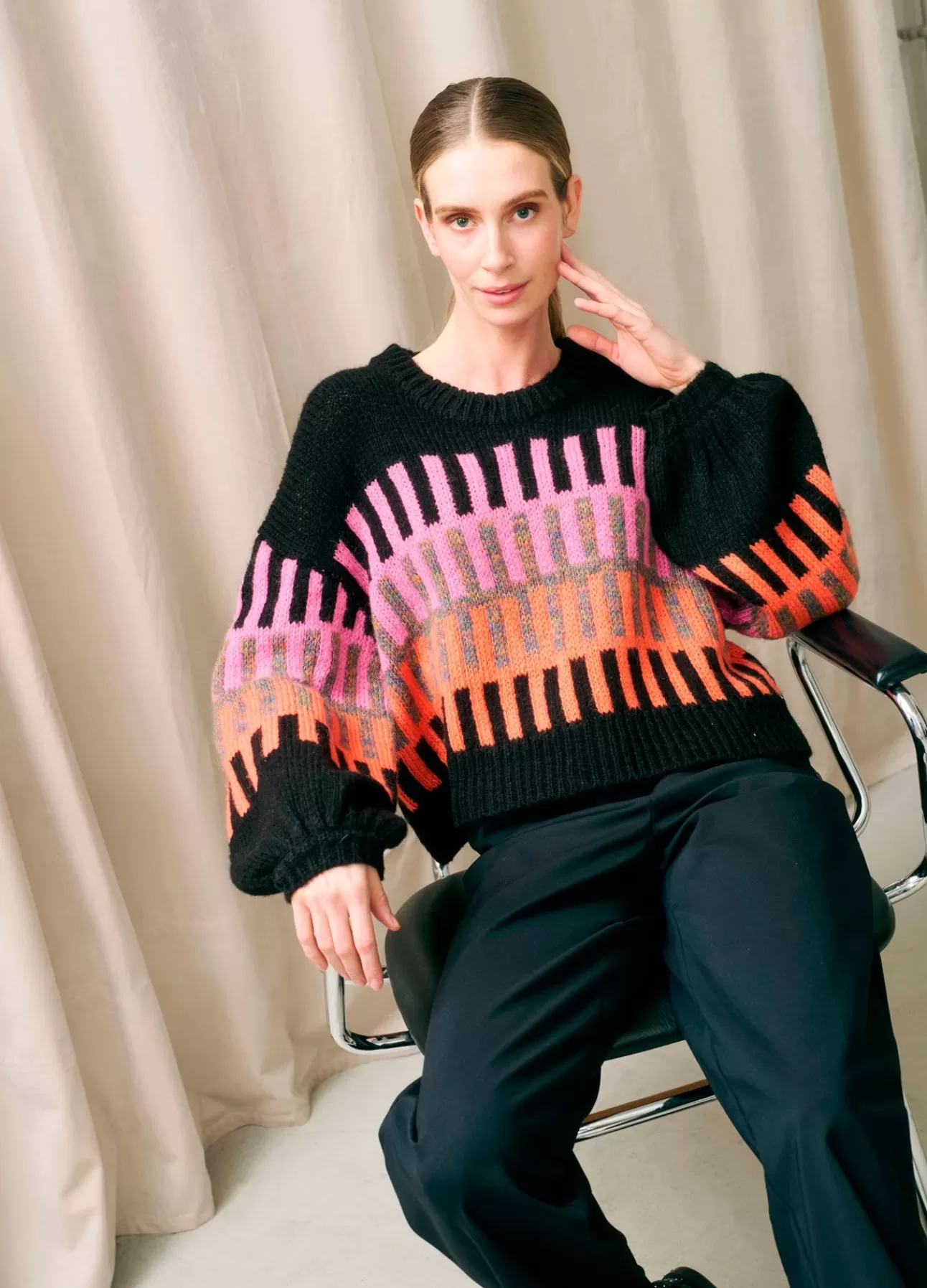 Dame Coster Copenhagen FLERFARVET JACQUARD STRIK