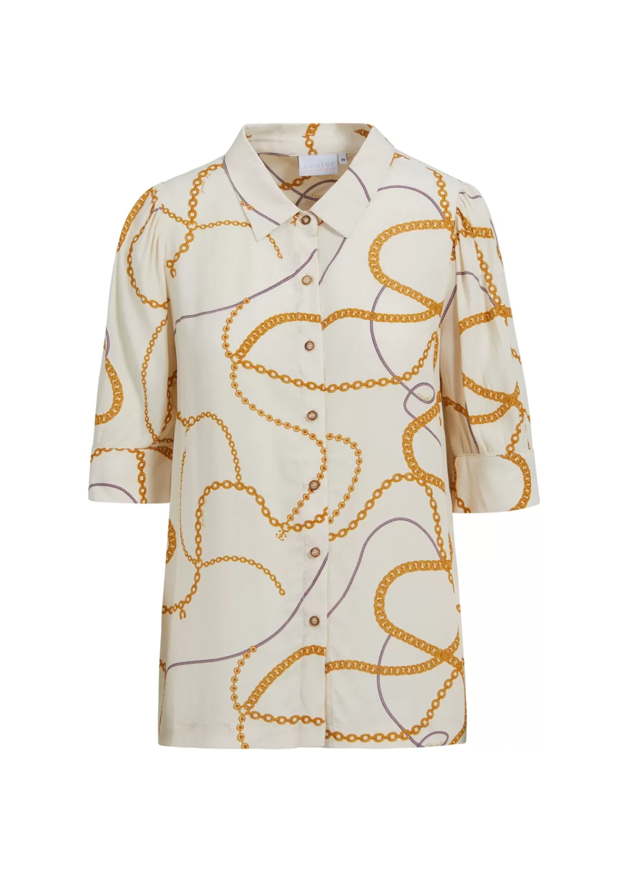 Dame Coster Copenhagen SKJORTE M. 3/4 LÆNGDE ÆRMER OG CHAIN PRINT